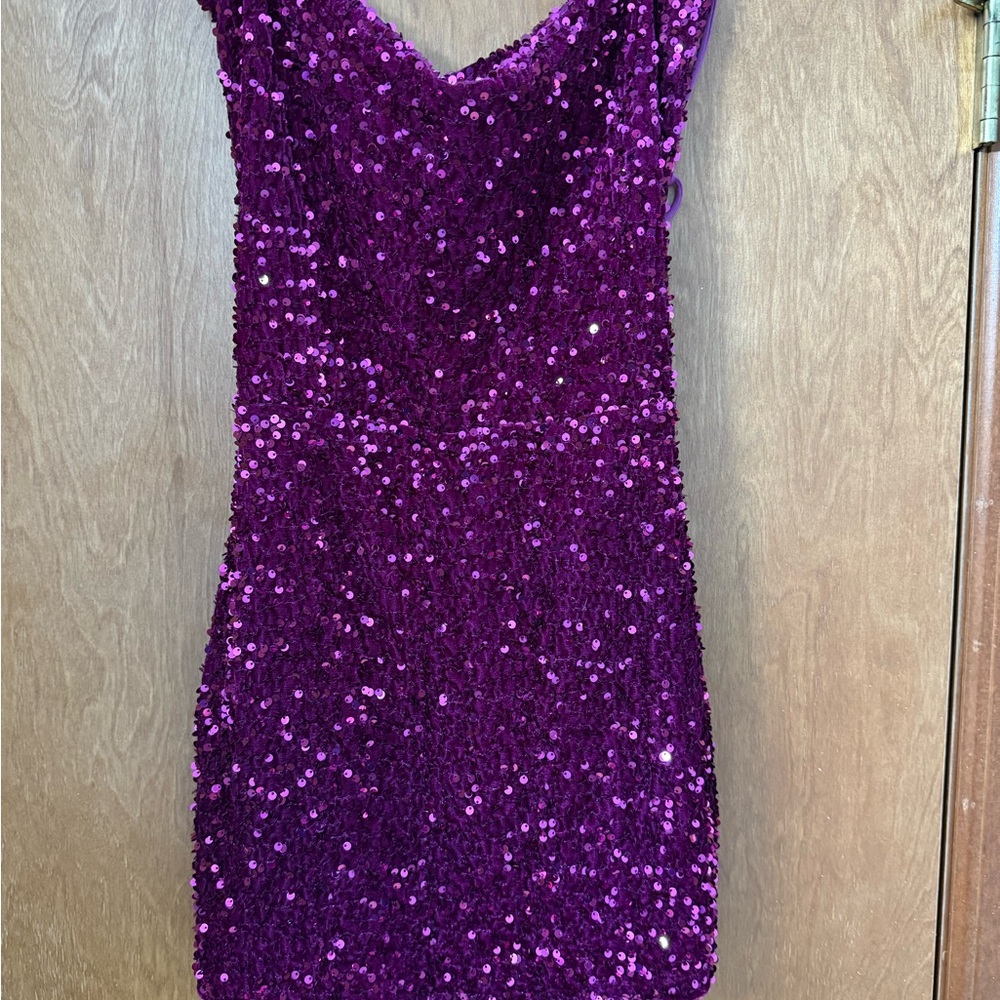Magenta Sequin Dress